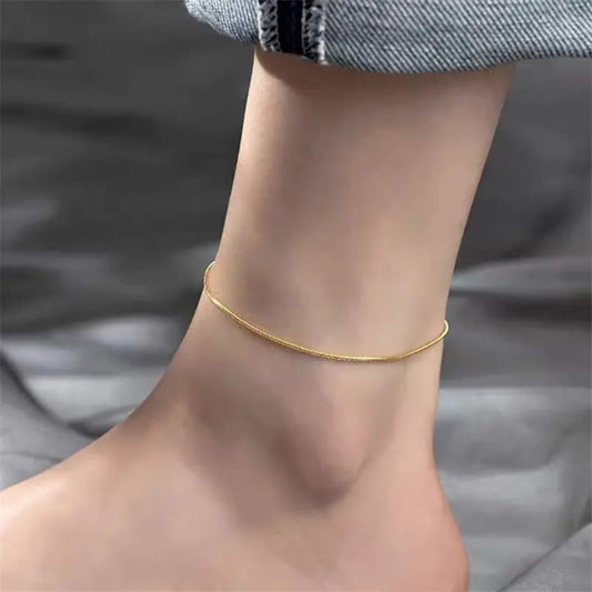 Minimal Gold Snake Chain Anklet LA10107