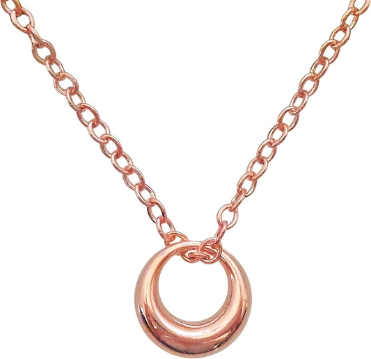 Minimal Rose Gold Circle Pendant Necklace – Elegant Everyday Jewelry for Women LN10320