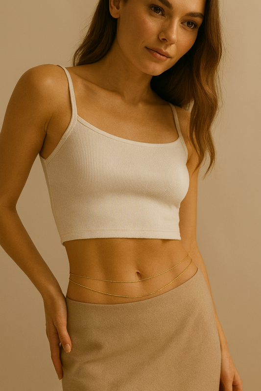 Minimalist Double Layer Gold Waist Chain – Dainty Belly Chain Jewelry for Women LW10104