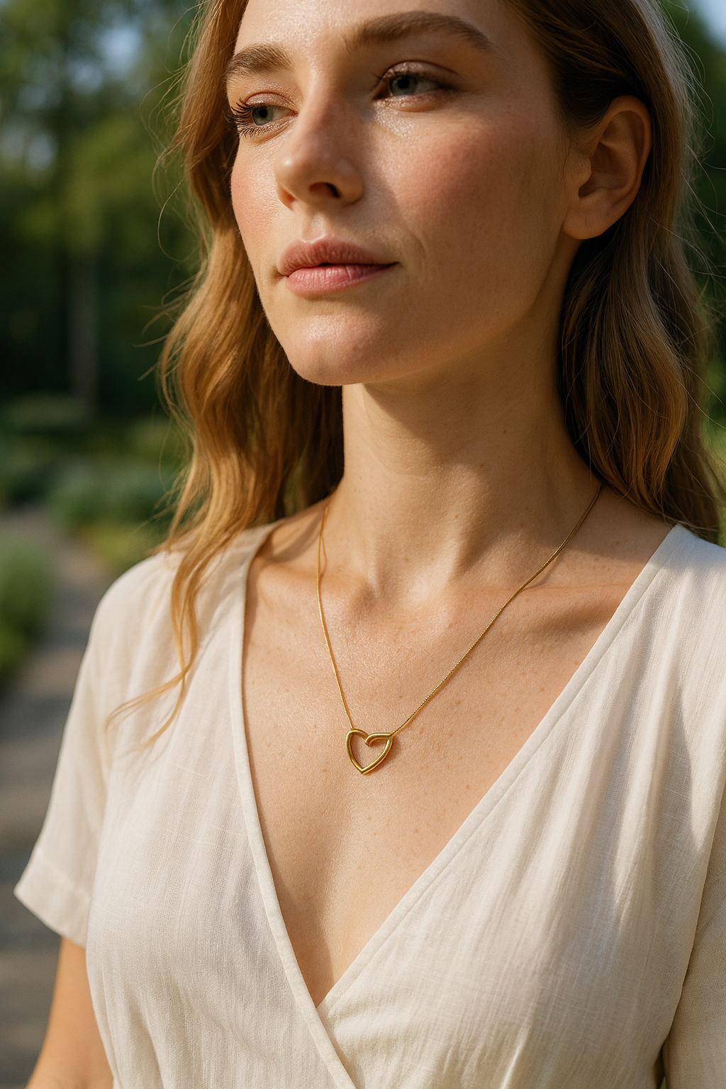 Minimalist Gold Heart Pendant Necklace | Elegant Women’s Jewelry LN10228