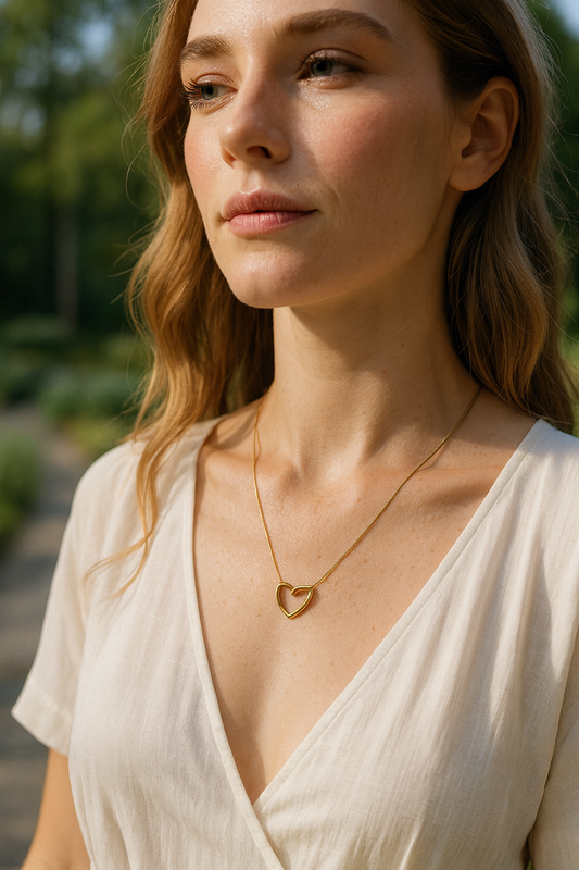 Minimalist Gold Heart Pendant Necklace | Elegant Women’s Jewelry LN10228