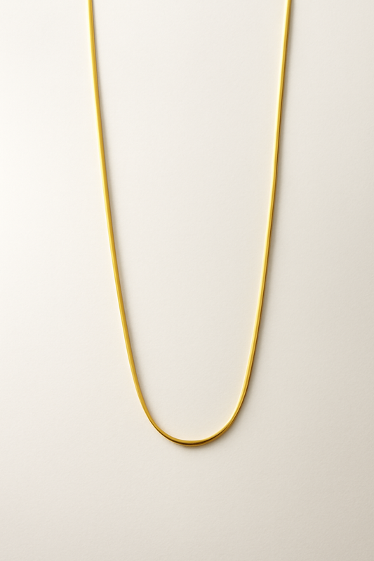 Minimalist Gold Herringbone Chain Necklace – Sleek Flat Snake Chain Jewelry for Women LN10164