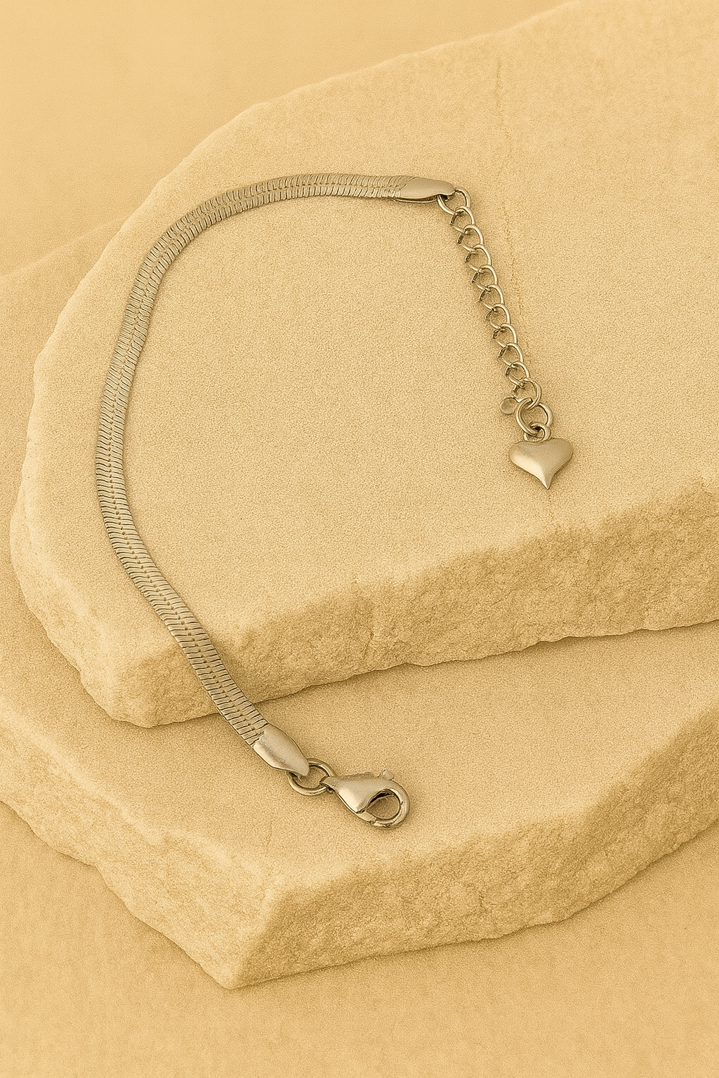 Minimalist Silver Heart Charm Bracelet | Adjustable Women’s Jewelry LB10124