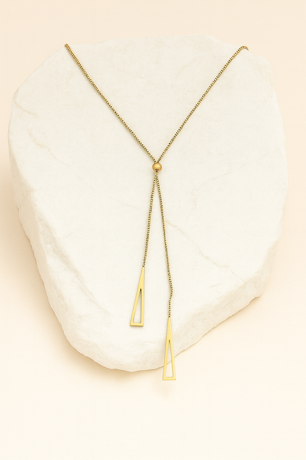 Modern Y‑Lariat Necklace with Tapered Bars LN10275
