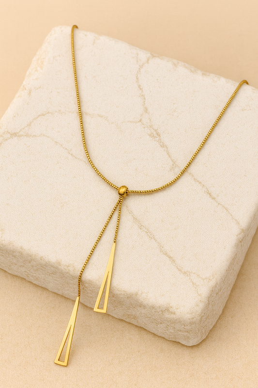 Modern Y‑Lariat Necklace with Tapered Bars LN10275