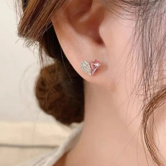 Pink Teardrop CZ Stud Earrings LE10197