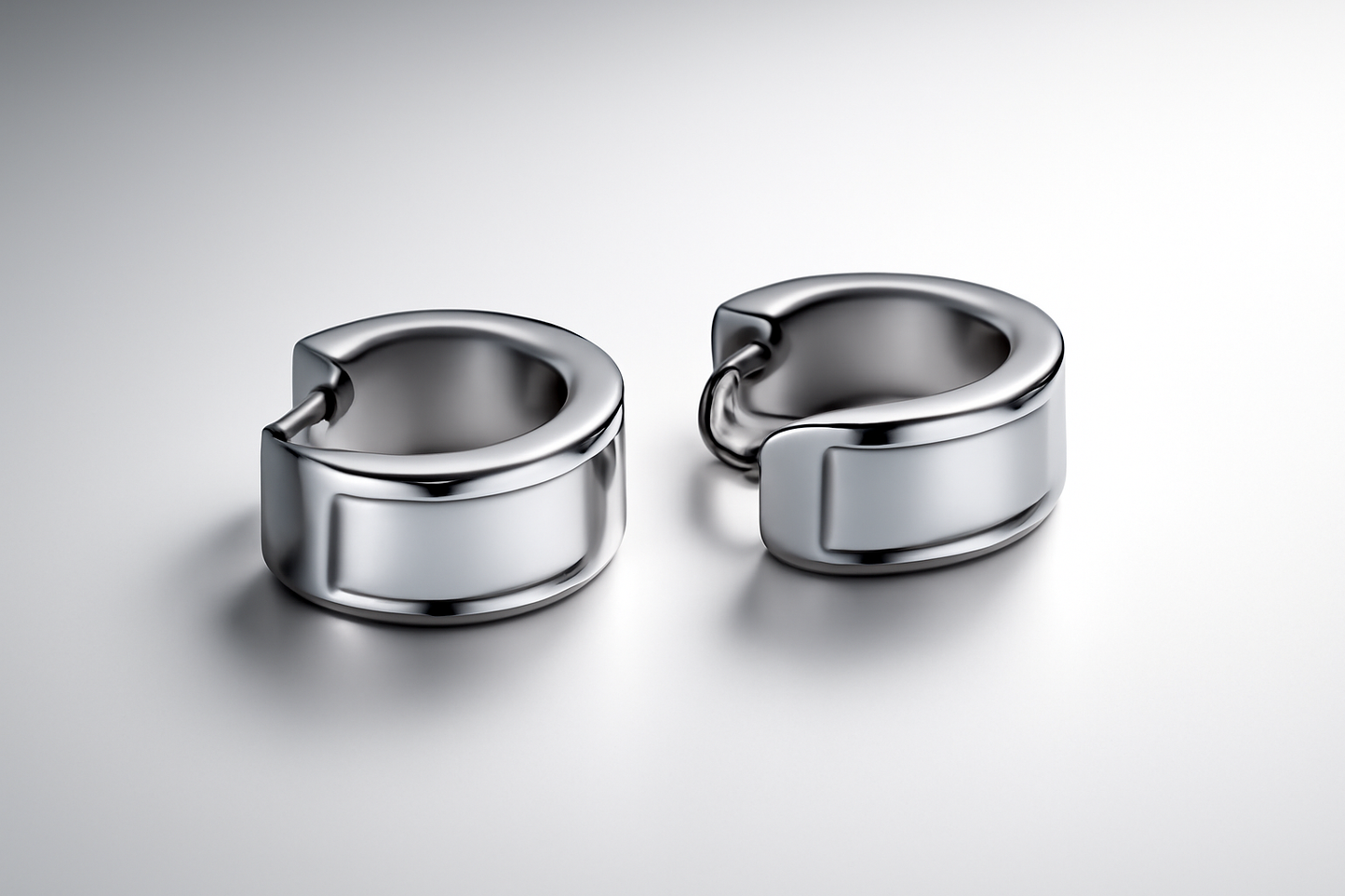 Silver Chunky Minimal Hoop Earrings LE10188