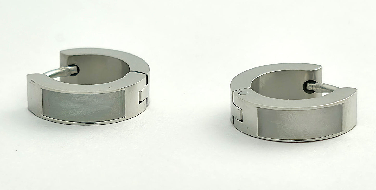 Silver Chunky Minimal Hoop Earrings LE10188
