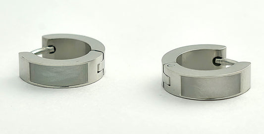Silver Chunky Minimal Hoop Earrings LE10188