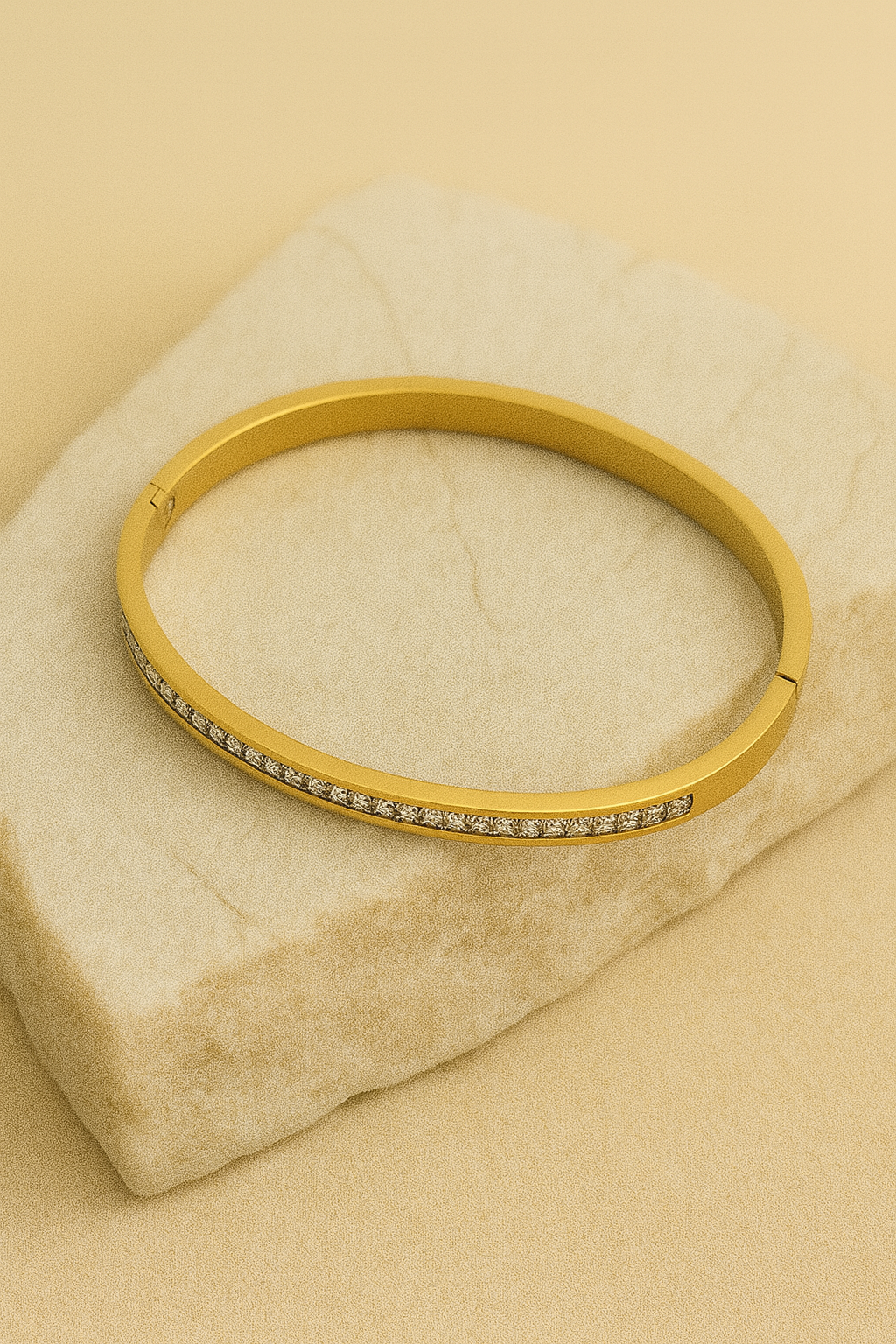 Slim Pavé Line Bangle – Minimal Gold LB101123