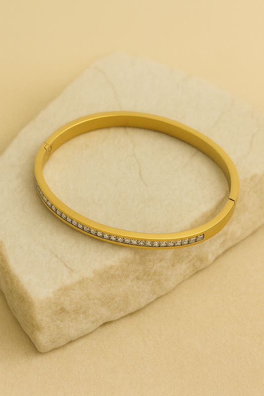 Slim Pavé Line Bangle – Minimal Gold LB101123