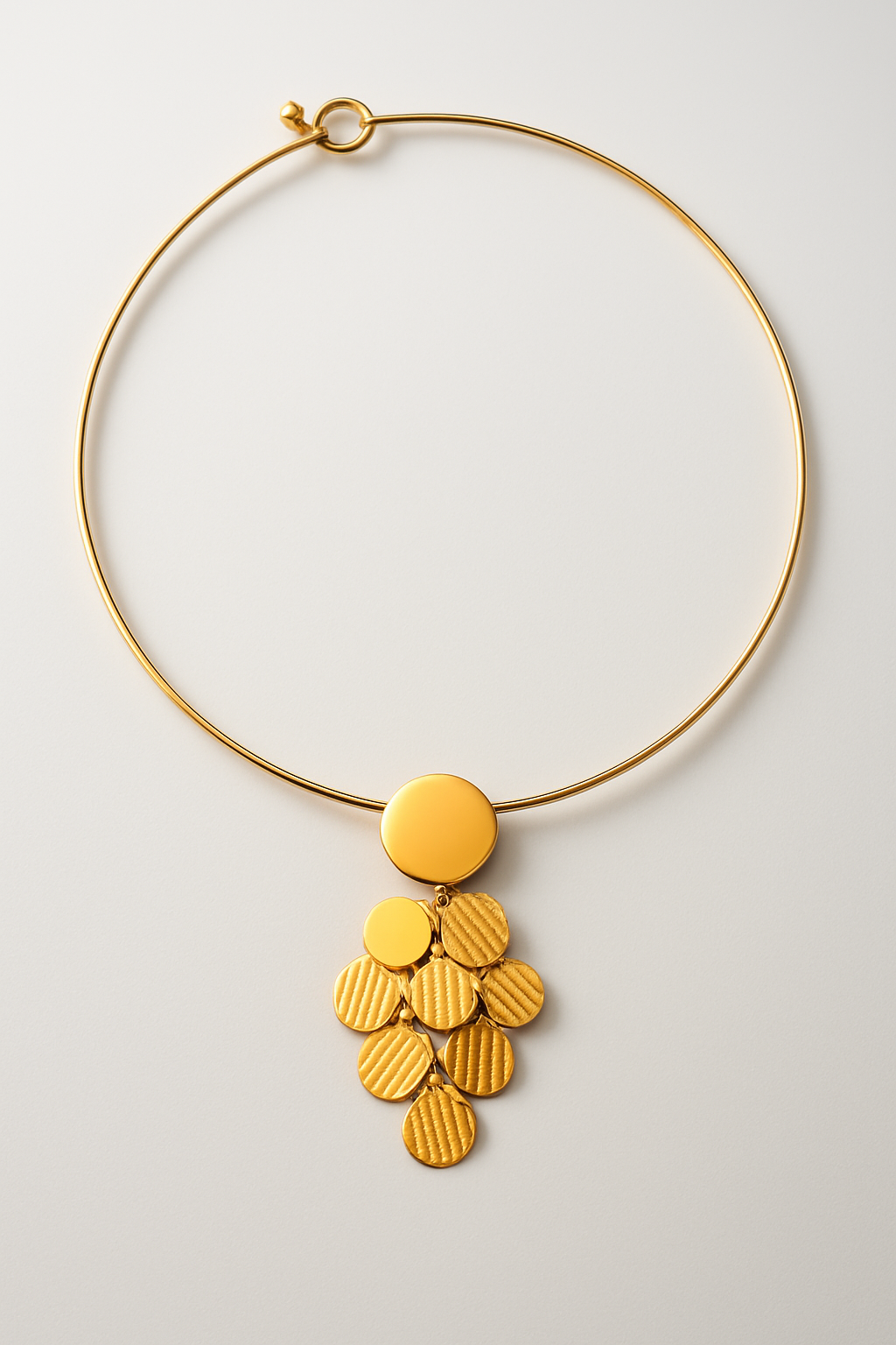 Statement Gold Choker Necklace with Layered Coin Charms – Bold Modern Jewelry LN10137