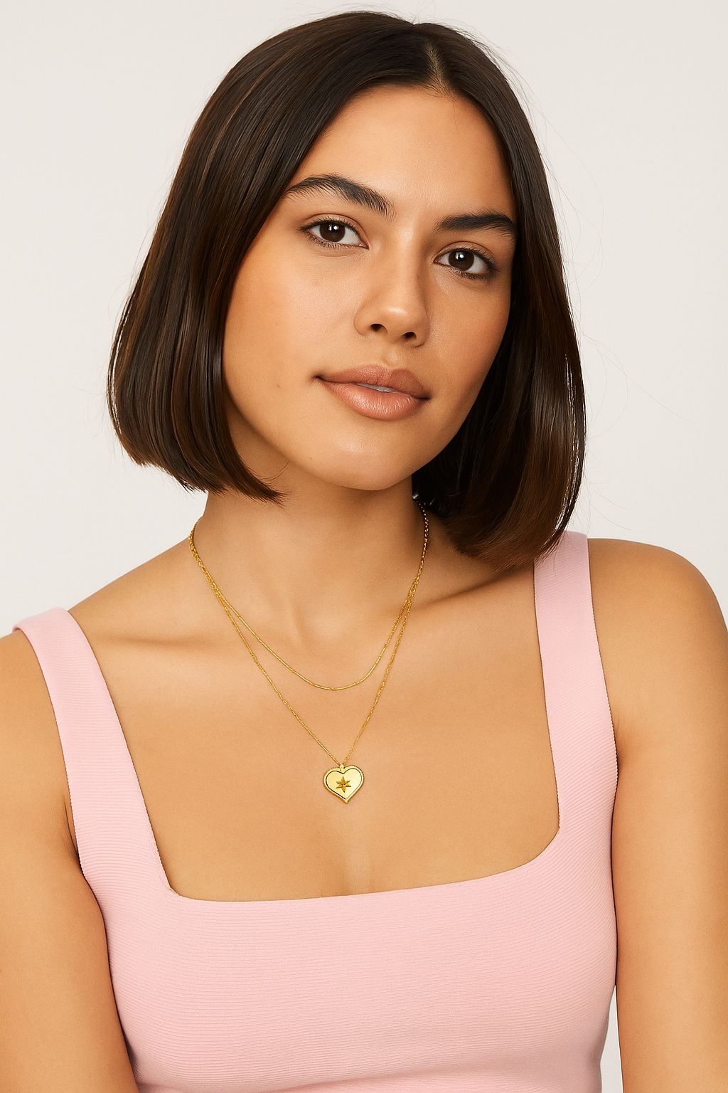 Sunkissed Heart Glow Necklace Gold Vermeil Heart Pendant with Mother of Pearl LN10101