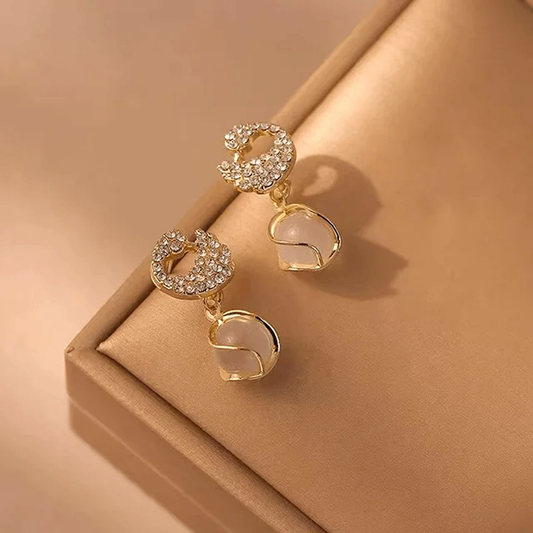 Swan Drop Crystal Dangle Earrings LE10205