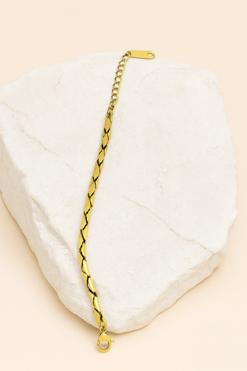 Textured Helix Link Gold Bracelet LB10174