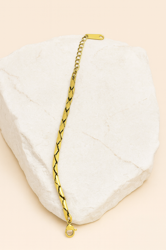 Textured Helix Link Gold Bracelet LB10174