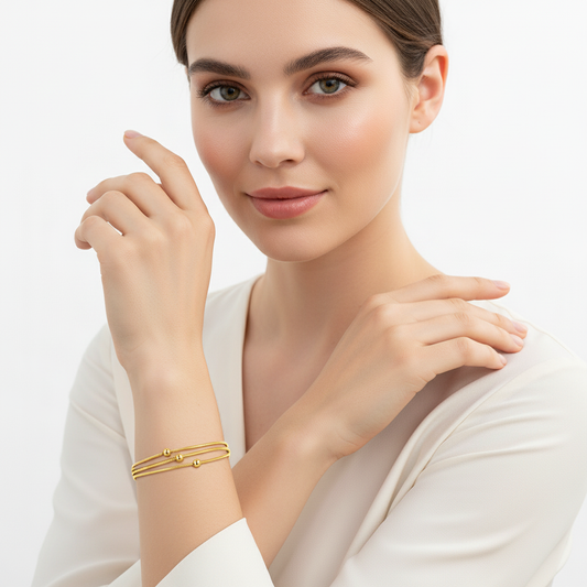 Gold Multi-Strand Ball Bead Bracelet LB10107