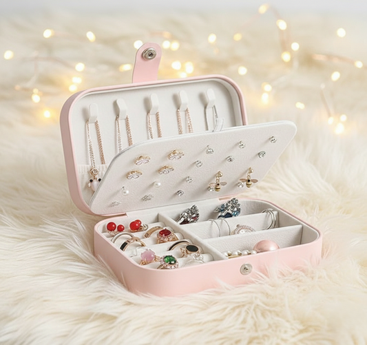 Travel Jewellery Organizer Box – Multi-Compartment Storage Case