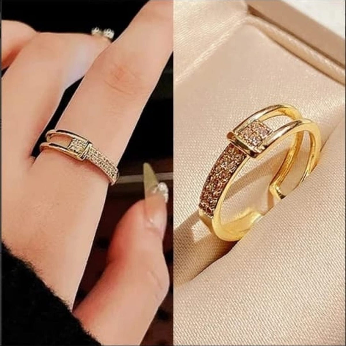 Adjustable Gold Open Ring LR10120