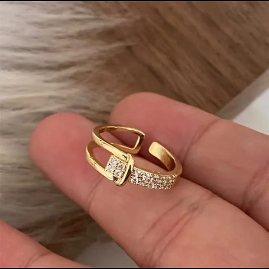Adjustable Gold Open Ring LR10120