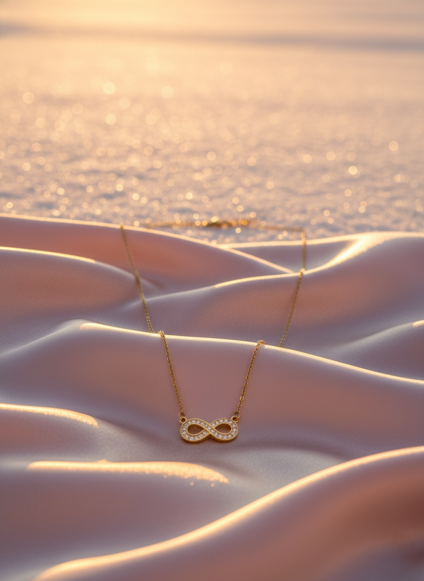 Dainty Gold Infinity Pendant Necklace | Minimalist Everyday Jewellery LN10328
