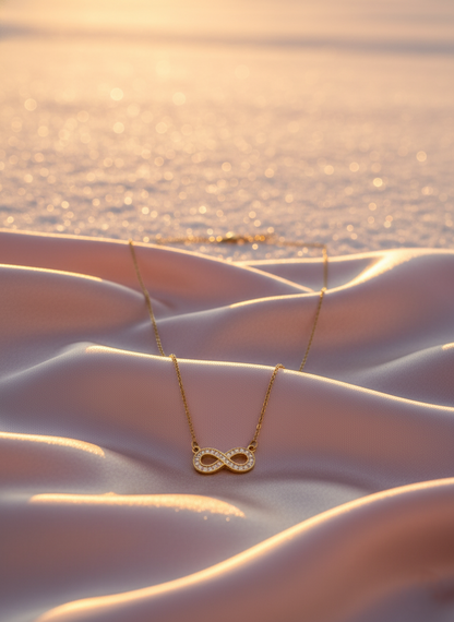 Dainty Gold Infinity Pendant Necklace | Minimalist Everyday Jewellery LN10328