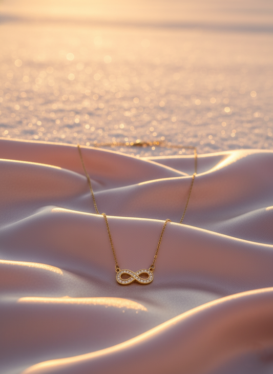 Dainty Gold Infinity Pendant Necklace | Minimalist Everyday Jewellery LN10328