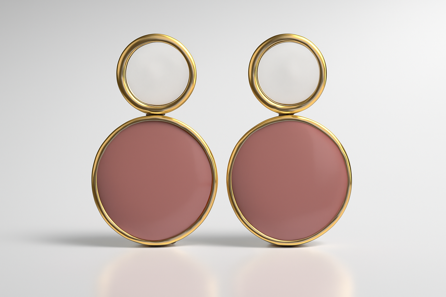 Dual Tone Circle Dangle Earrings LE10160