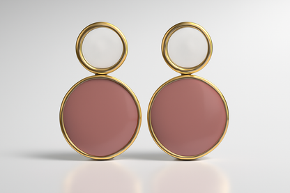 Dual Tone Circle Dangle Earrings LE10160