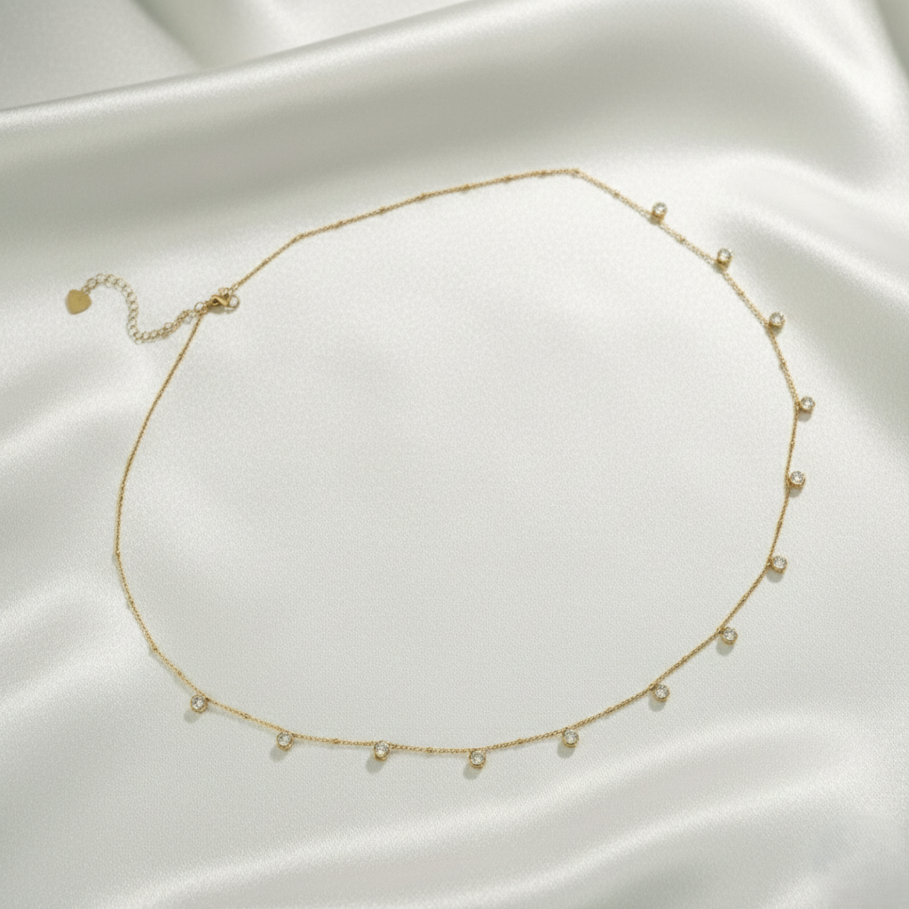 Gold Crystal Drop Belly Chain – Dainty Adjustable Waist Chain for Women LW10117