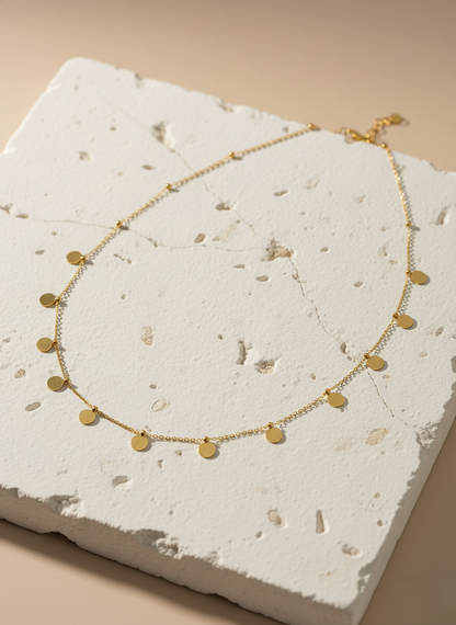 Gold Disc Charm Belly Chain – Dainty Adjustable Waist Chain for Women LW10115