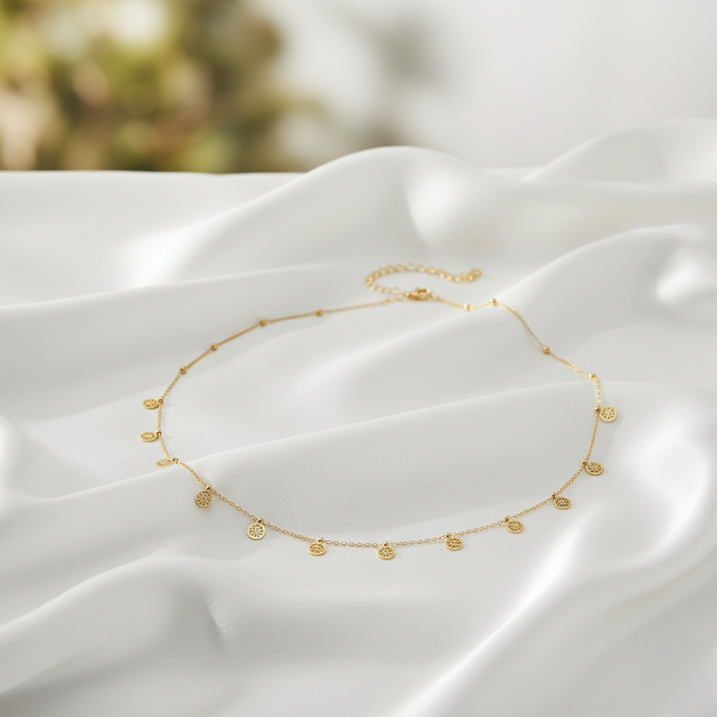 Gold Disc Charm Belly Chain – Minimalist Adjustable Waist Chain for Women LW10113