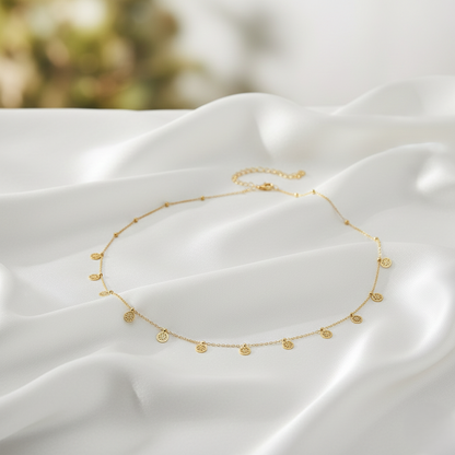 Gold Disc Charm Belly Chain – Minimalist Adjustable Waist Chain for Women LW10113