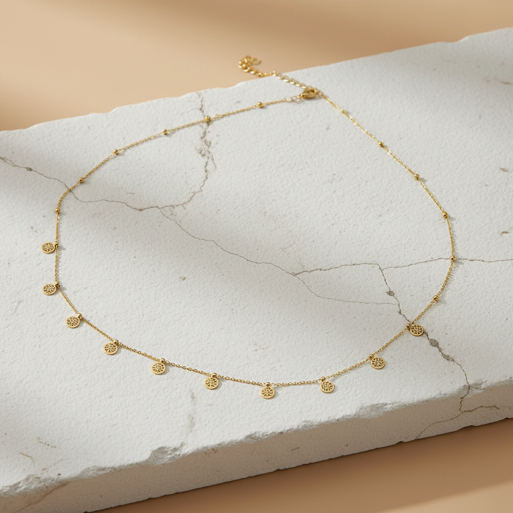 Gold Disc Charm Belly Chain – Minimalist Adjustable Waist Chain for Women LW10113