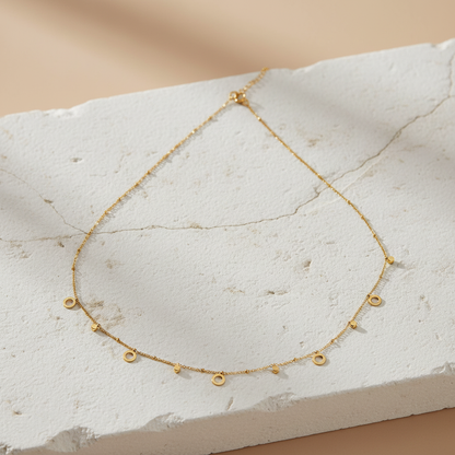 Gold Open-Circle Charm Belly Chain – Minimalist Adjustable Waist Chain for Women LW10114