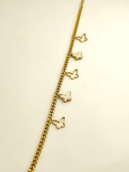 Gold Butterfly Charm Bracelet – Delicate Women’s Jewelry with Dainty Chain LB10101