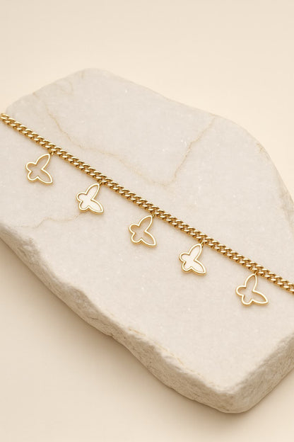 Gold Butterfly Charm Bracelet – Delicate Women’s Jewelry with Dainty Chain LB10101