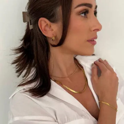 Gold Double Strand Snake Chain Necklace – Minimal Chic LN10174