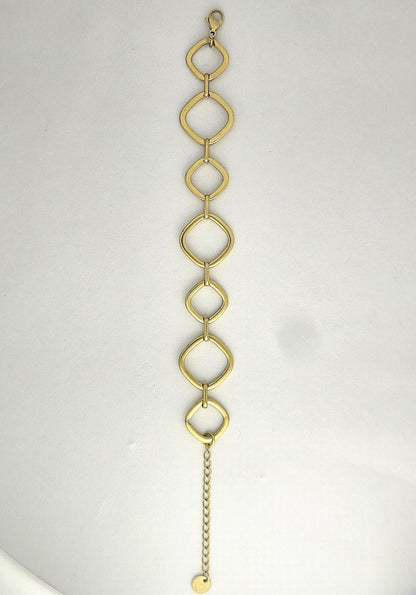 Gold Geometric Link Bracelet  Modern Women’s Chain Jewelry LB10170