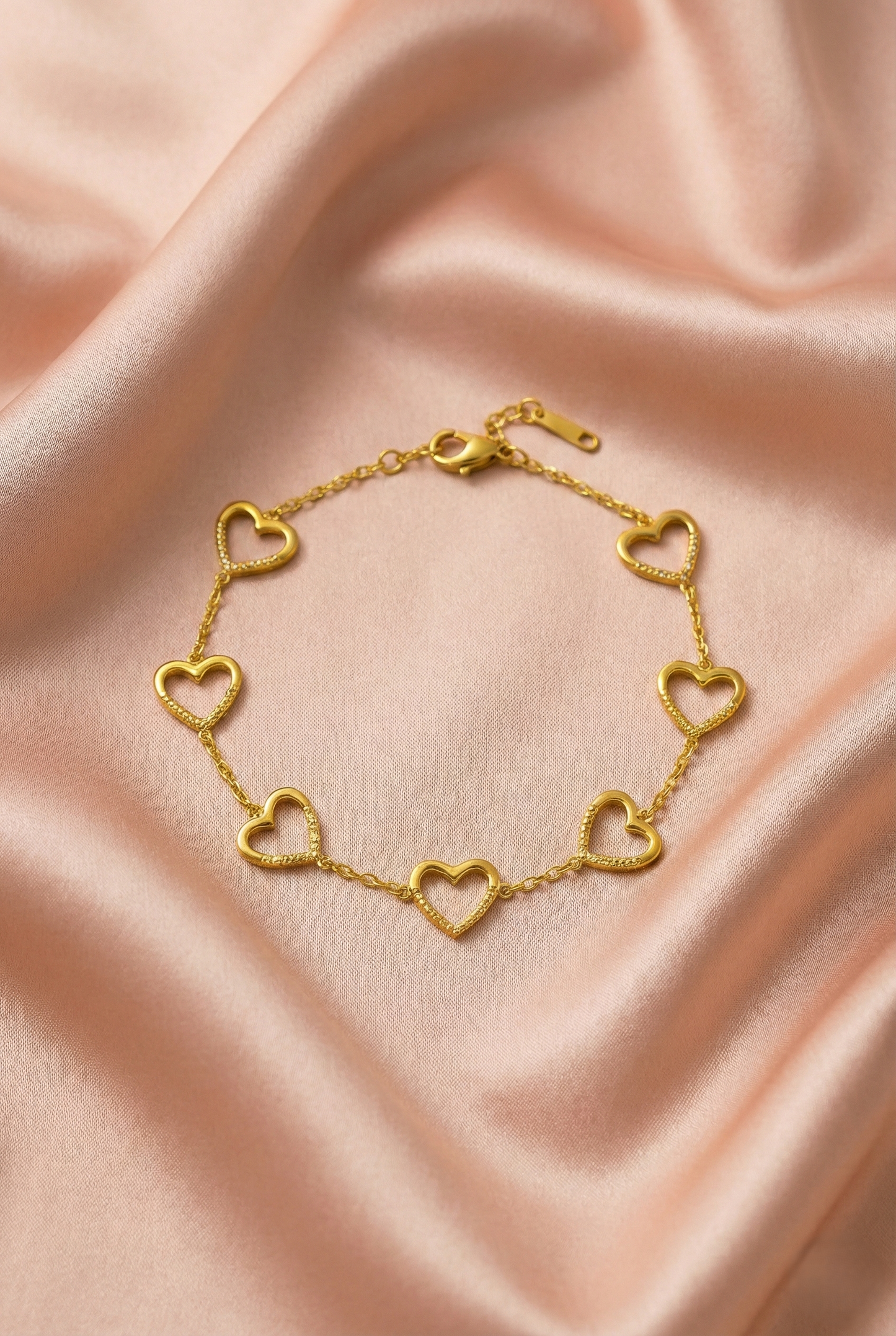 Gold Heart Link Bracelet  Romantic Chain Jewellery for Women LB10172