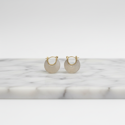 Gold Hoop Earrings with Frosted Finish – Minimalist Modern Statement Earrings for Women LE10352