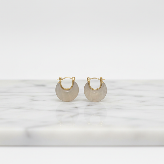 Gold Hoop Earrings with Frosted Finish – Minimalist Modern Statement Earrings for Women LE10352