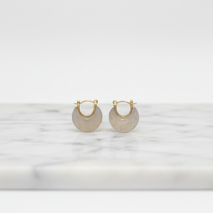 Gold Hoop Earrings with Frosted Finish – Minimalist Modern Statement Earrings for Women LE10352