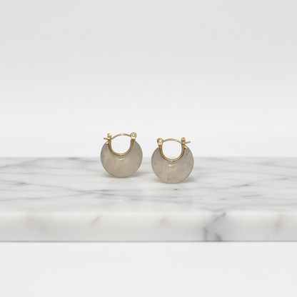Gold Hoop Earrings with Frosted Finish – Minimalist Modern Statement Earrings for Women LE10352