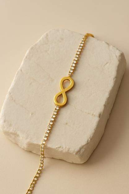 Gold Infinity Symbol Bracelet – Elegant Women’s Jewelry for Everyday Wear LB10090