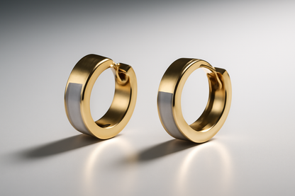 Gold Mother of Pearl Huggie Hoops LE10159