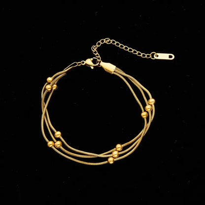 Gold Multi-Strand Ball Bead Bracelet LB10107