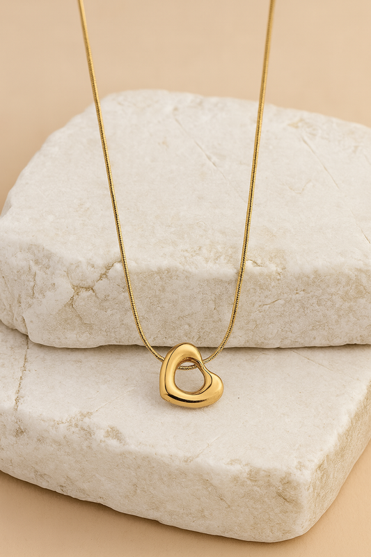 Gold Open Heart Pendant Necklace Gold Vermeil Modern Love Jewelry  Minimalist Romantic Gift LN10124
