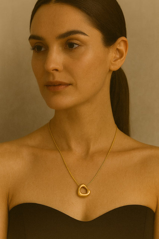 Gold Open Heart Pendant Necklace Gold Vermeil Modern Love Jewelry  Minimalist Romantic Gift LN10124