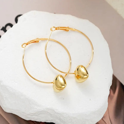 Gold Plated Heart Hoop Earrings – Chic Romantic Statement Jewelry LE10350